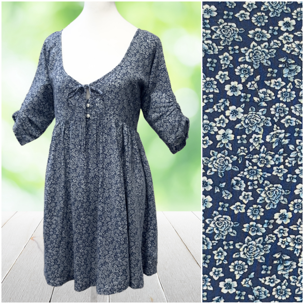 RALPH LAUREN Denim & Supply Babydoll Mini Dress Calico Floral Cottagecore XS